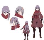  1girl baggy_pants breasts dragon_yukano expressions full_body large_breasts long_hair ninja_slayer official_art open_mouth pants purple_hair sideways_mouth smile solo transparent_background very_long_hair violet_eyes 