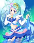  1girl ahoge artist_request blue_eyes blue_hair blush cure_mermaid female go!_princess_precure kaidou_minami long_hair magical_girl skirt smile solo source_request 