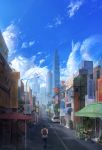  1boy a-shacho city clouds highres original road solo street taipei_101 