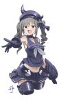  1girl cosplay destroyer_hime destroyer_hime_(cosplay) drill_hair gloves idolmaster idolmaster_cinderella_girls kantai_collection kanzaki_ranko open_mouth red_eyes shift_(0808) shinkaisei-kan silver_hair simple_background solo twin_drills twintails 