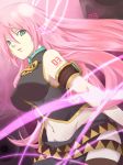  aqua_eyes breasts highres large_breasts long_hair megurine_luka midriff navel pink_hair skirt solo sss3 thigh-highs thighhighs vocaloid 