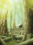  flower forest grave highres nature nifui ruins scenery tree 