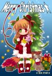  christmas green_eyes hat heterochromia hina_sasaki mahou_shoujo_lyrical_nanoha mahou_shoujo_lyrical_nanoha_strikers red_eyes vivio 