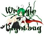  antenna antennae butterfly cape character_name floating green_eyes green_hair highres mary_janes pointing shoes short_hair smile solo tentani touhou transparent_background wriggle_nightbug 