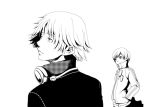  headphones jacket monochrome persona persona_4 satonaka_chie yasohachi_ryou 