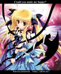  blonde_hair brown_eyes dress english fate_testarossa hair_ribbon kanna_(plum) long_hair mahou_shoujo_lyrical_nanoha plum_(artist) ribbon twintails very_long_hair 