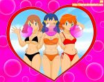  bikini bubblegum haruka_(pokemon) hikari_(pokemon) kasumi_(pokemon) pokemon swimsuit watermark 
