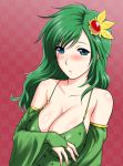  1girl bare_shoulders blush breasts cleavage cute final_fantasy final_fantasy_iv green_hair large_breasts rydia shin_nihon_pepsitou solo st.germain-sal 