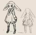  beige bunny_ears kanihira monochrome original rabbit_ears short_hair sketch 