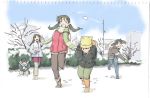  earmuffs happy hat original playing scarf skirt snow snowball snowball_fight twintails watage_chaya 
