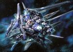  00_raiser 00_xn_raiser 0_raiser absurdres gundam gundam_00 highres mecha morishita_naochika space space_craft spaceship sword weapon xn_raiser 