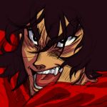  getter_robo kei_(bekei) kei_(pixiv14657) lowres nagare_ryoma oldschool portrait red_scarf scarf sharp_teeth sideburns sketch 