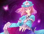  fan hat japanese_clothes pink_eyes pink_hair saigyouji_yuyuko shigu touhou 