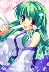  arano_takeshi detached_sleeves green_hair kochiya_sanae takeda_aranobu touhou 