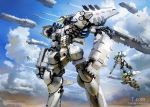  airship clouds condensation_trail flying gun mecha original sky tagme takayama_toshiaki weapon 