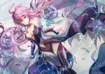  1girl angel_wings archangel_metatron_(p&amp;d) breasts cleavage highres long_hair pink_hair puzzle_&amp;_dragons shadowsinking solo wings 