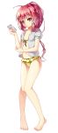  1girl alternate_costume bikini cellphone highres hoodie i-168_(kantai_collection) kantai_collection long_hair phone ponytail red_eyes redhead shuffle_(songdatiankong) smartphone swimsuit 