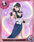  1girl artist_request black_hair blue_eyes breasts bun_cover card_(medium) character_name chess_piece chinese_clothes cleavage double_bun high_school_dxd official_art rook_(chess) solo trading_cards xuelan 