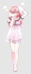  1girl absurdres aligula blindfold highres kekkai_sensen long_hair nightgown pink_hair solo towel 