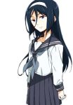  1girl black_hair blue_eyes hair_between_eyes hairband hyouka irisu_fuyumi long_hair school_uniform serafuku shimoku_reyu 