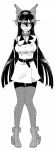  alternate_costume belt black_hair choker dress embarrassed headgear high_heels ikeshita_moyuko kantai_collection leash long_hair nagato_(kantai_collection) thigh-highs 
