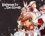 :q apron bare_shoulders bikini blonde_hair bravely_second bunbun character_request dark_skin elbow_gloves gloves navel pastry red_eyes swimsuit tattoo thigh-highs tongue tongue_out white_hair yellow_eyes 