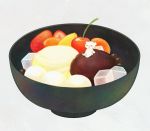  anmitsu_(dessert) ayu_(mog) bowl food no_humans original polar_bear revision simple_background sitting solo 