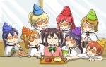 6+girls ayase_eli black_hair blonde_hair brown_hair comedy dha315 drinking food french_fries hamburger hoshizora_rin koizumi_hanayo kousaka_honoka love_live!_school_idol_project minami_kotori_(bird) multiple_girls nishikino_maki orange_hair ponytail redhead short_twintails sonoda_umi straw sunglasses sweatdrop toujou_nozomi twintails yazawa_nico