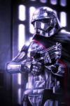  1girl armor cape captain_phasma eddie_holly energy_gun galactic_empire helmet science_fiction signature spoilers star_wars stormtrooper weapon 