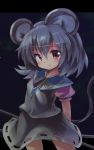  1girl animal_ears blush capelet grey_hair jewelry mouse_ears mouse_tail nazrin pendant red_eyes ryogo short_hair smile solo tail touhou 