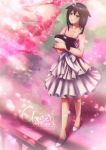  axsen black_hair brown_eyes cherry_blossoms dated doll dress frilled_dress frills orca original pink signature slippers watermark web_address white_dress 