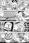  !? /\/\/\ 2girls :3 :d =_= ahoge comic commentary_request crop_top detached_sleeves flailing flower hair_flower hair_ornament highres kantai_collection long_hair monochrome multiple_girls o_o open_mouth rensouhou-chan ro-500_(kantai_collection) school_uniform serafuku shimakaze_(kantai_collection) smile tears translation_request wasu |_| 
