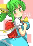  1girl backpack bag breasts daiyousei english gaoo_(frpjx283) green_eyes green_hair highres large_breasts randoseru touhou wings 