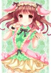  blush brown_eyes brown_hair dress headdress idolmaster idolmaster_cinderella_girls long_hair ogata_chieri twintails 