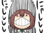  brown_hair chibi commentary_request gomasamune kantai_collection mutsuki_(kantai_collection) sailor_dress short_hair sketch smile translation_request 