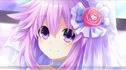  1girl choujigen_game_neptune highres looking_at_viewer neptune_(series) official_art purple_hair short_hair solo tagme tsunako violet_eyes 