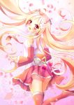  alternate_hair_color blush dress hatsune_miku long_hair pink_eyes pink_hair sakura sakura_miku smile twintails vocaloid 