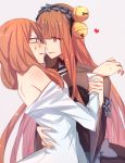  aoki_hagane_no_arpeggio aoki_shizumi bell blush glasses hand_grab heart hug hyuuga_(aoki_hagane_no_arpeggio) ise_(aoki_hagane_no_arpeggio) yuri 