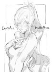  1girl commentary_request dress earrings english jewelry one_eye_closed rosary rwby scar scar_across_eye solo strapless strapless_dress tongue tongue_out weiss_schnee 