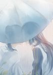  2girls bai_lao_shu houshou_(kantai_collection) kantai_collection kiss long_hair multiple_girls nagato_(kantai_collection) rain umbrella 