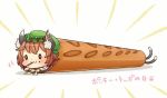  0_0 1girl :3 animal_ears brown_hair cat_ears cat_tail chen commentary_request dress food food_on_face green_hat ibarashiro_natou jewelry long_sleeves mob_cap multiple_tails nekomata red_dress short_hair single_earring solo tail touhou two_tails 