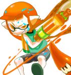  bike_shorts inkling orange_eyes orange_hair splatoon squid super_soaker yuuki_(irodo_rhythm) 