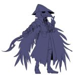  1girl belt bloodborne boots cape eileen_the_crow gauntlets hat mask monochrome murai_shinobu pouch solo sword weapon 