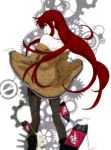  1girl dr_pepper gears highres long_hair monogatari_(series) pantyhose parody redhead steins;gate tagme very_long_hair 