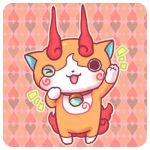  &gt;_o cat chill_ykon full_body jibakoma looking_at_viewer lowres no_humans one_eye_closed open_mouth solo standing youkai youkai_watch youkai_watch_2 
