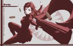  1girl cangkong cape copyright_name gun red ruby_rose rwby shell_casing solo watermark weapon web_address 