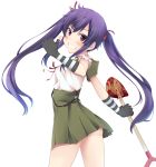  blush ebisuzawa_kurumi gakkou_gurashi! long_hair purple_eyes seifuku shovel twintails violet_hair 