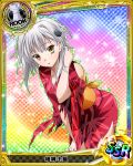  1girl cat_hair_ornament hair_ornament high_school_dxd japanese_clothes kimono looking_at_viewer official_art rook_(chess) short_hair silver_hair small_breasts solo torn_clothes toujou_koneko trading_cards yellow_eyes 