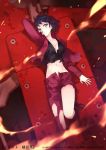  1girl blue_eyes blue_hair ghost_in_the_shell ghost_in_the_shell:_new_movie_edition highres kusanagi_motoko midriff ryo_ueda short_hair solo torn_clothes 