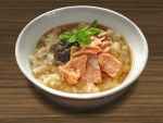  bowl derivative_work food hokkaido_(artist) meat no_humans photorealistic rice 